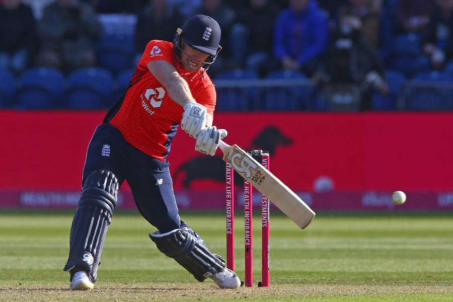 Morgan in action for England during a T20 International against Pakistan