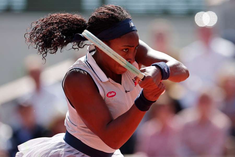 Coco Gauff in action in Paris