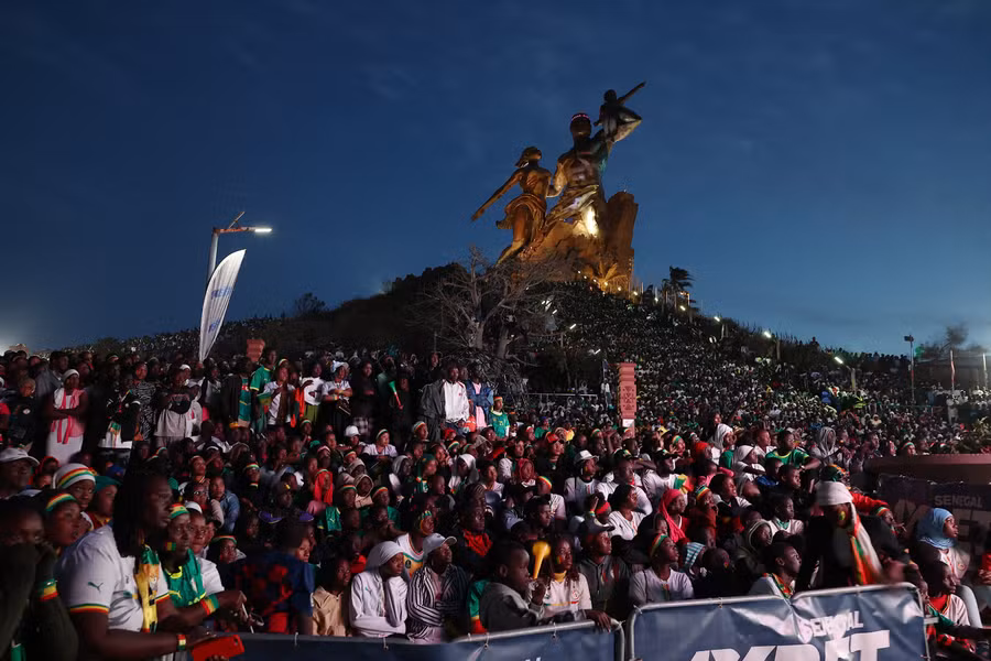 Senegal fans watch the final in Dakar