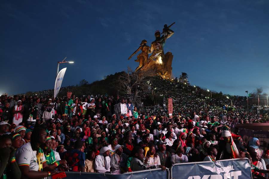 Senegal fans watch the final in Dakar