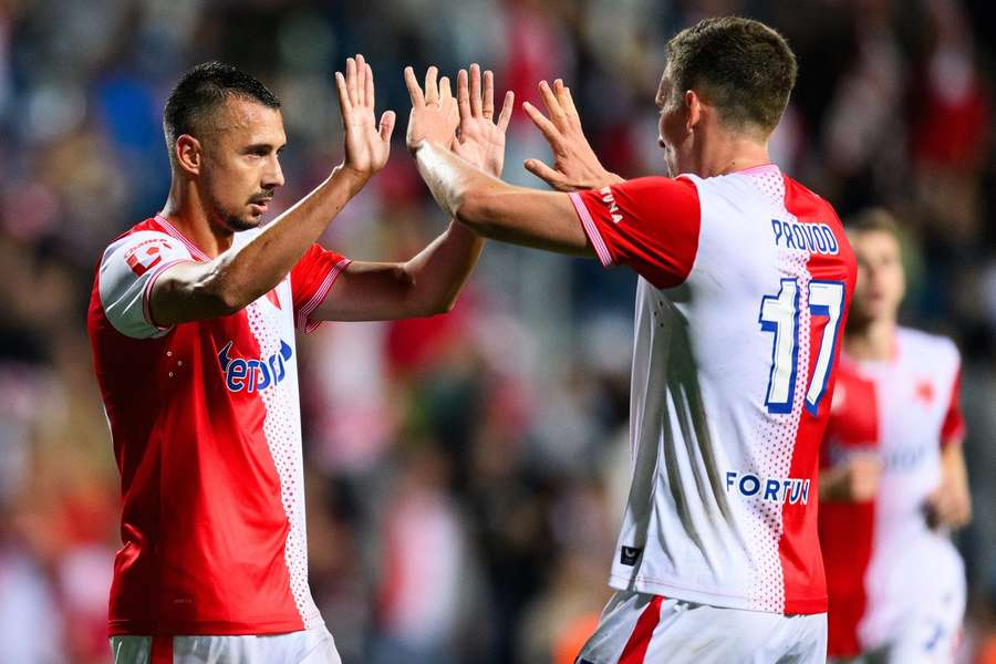 Ivan Schranz a Lukáš Provod patří mezi nejzkušenější hráče Slavie.
