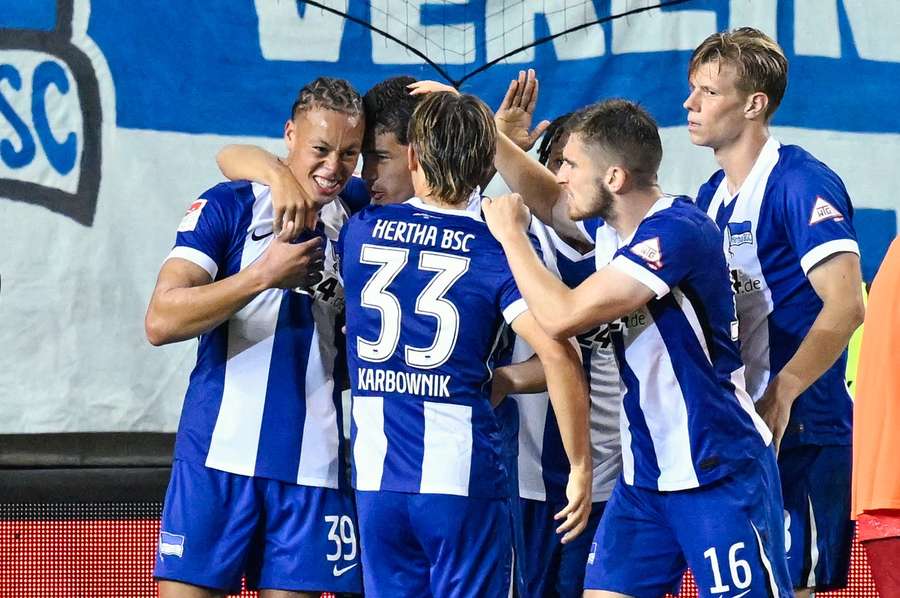 Hertha BSC w radości.