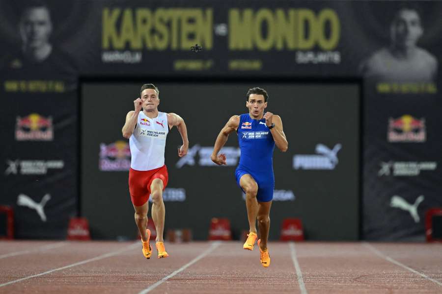 Duplantis vince a sorpresa il suo duello sui 100 m contro Warholm.