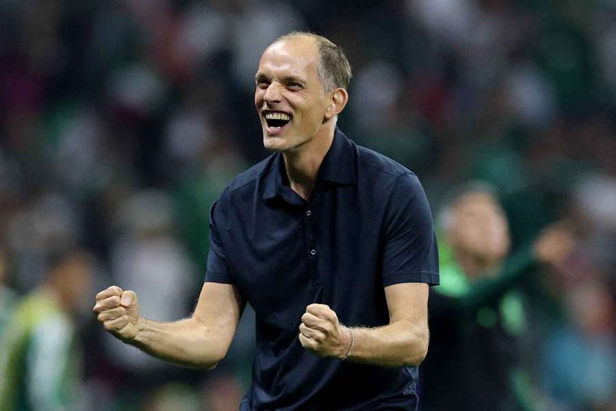 England manager Thomas Tuchel celebrates after the match
