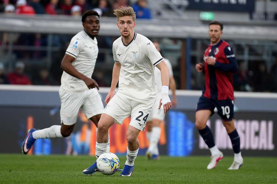 Kenneth Taylor on the ball for Lazio
