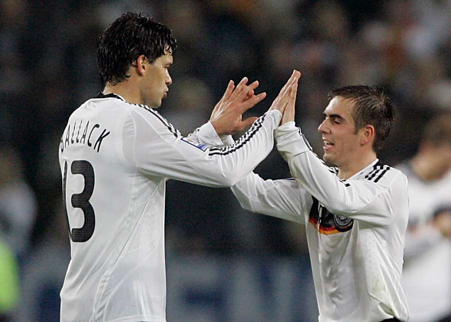 Im Normalfall pflegten Ballack und Lahm ein freundschaftliches Verhältnis