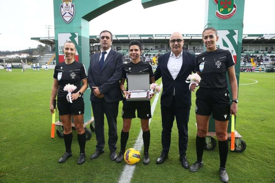 Catarina Campos no duelo da Liga 2 entre Paços de Ferreira e Feirense