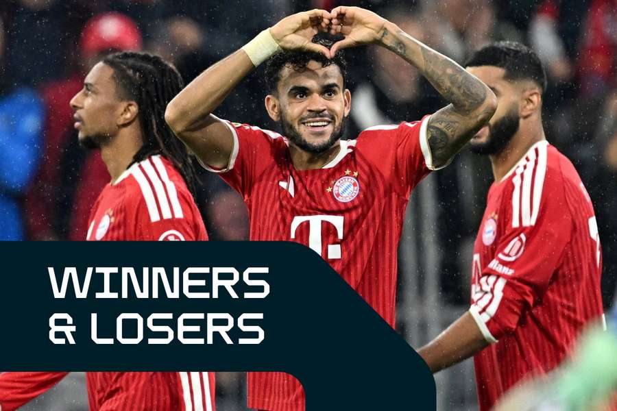 Luis Diaz (centre) starred for Bayern on Saturday