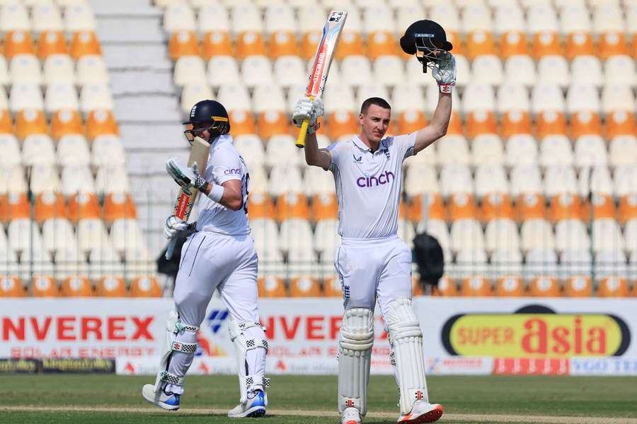 Brook (right) hit a superb triple century against Pakistan