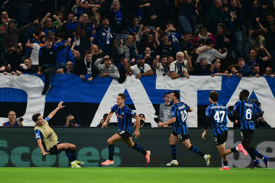 Atalanta celebrate winning goal