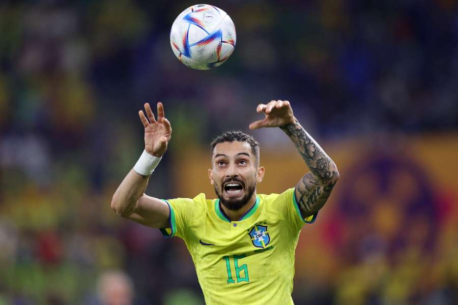 Alex Telles on international duty with Brazil