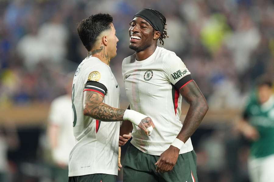 Chelsea forward Noni Madueke and midfielder Enzo Fernandez