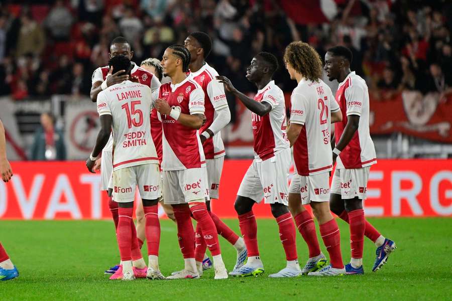 Monaco celebrate against Marseille
