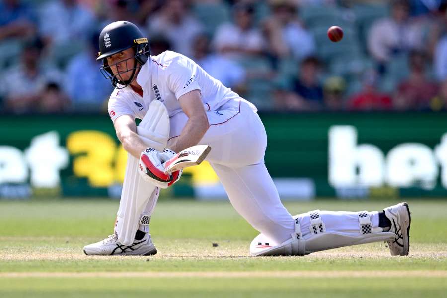 England batsman Zak Crawley plays a shot on the fourth day of the third Ashes Test