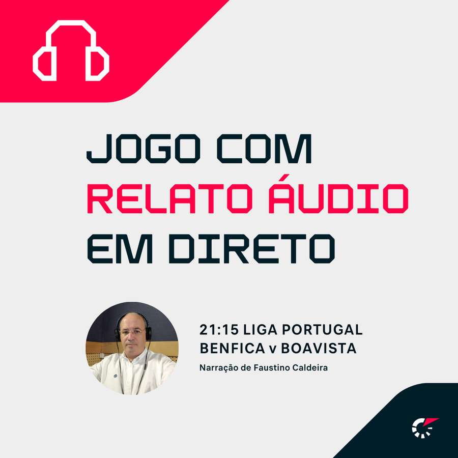 Pode ouvir o relato na aplicação ou no site Pode ouvir o relato na aplicação ou no site