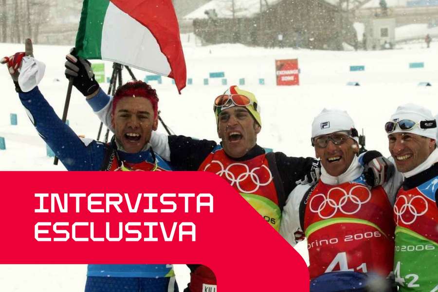 La staffetta d’oro italiana a Torino 2006. Da sinistra Cristian Zorzi, Pietro Piller Cottrer, Fulvio Valbusa e Giorgio di Centa. La staffetta d’oro italiana a Torino 2006. Da sinistra Cristian Zorzi, Pietro Piller Cottrer, Fulvio Valbusa e Giorgio di Centa.