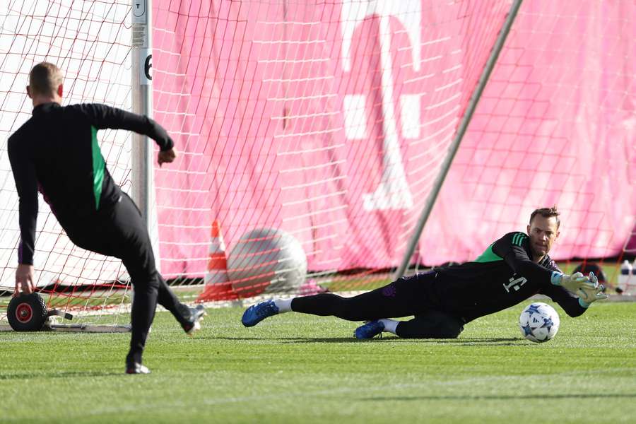 Manuel Neuer op de training eerder deze week