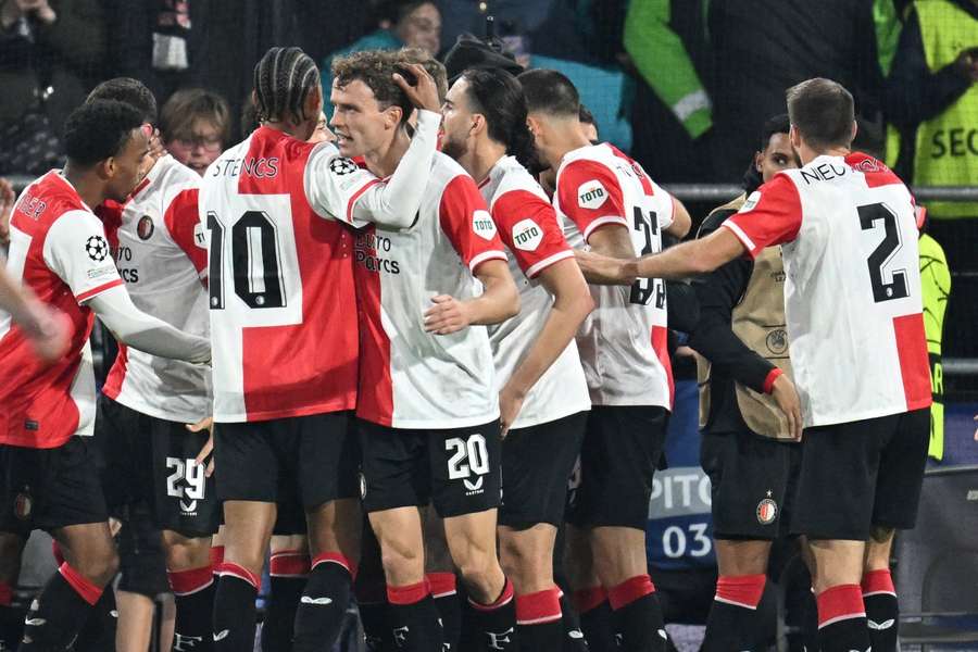 Feyenoord viert een doelpunt