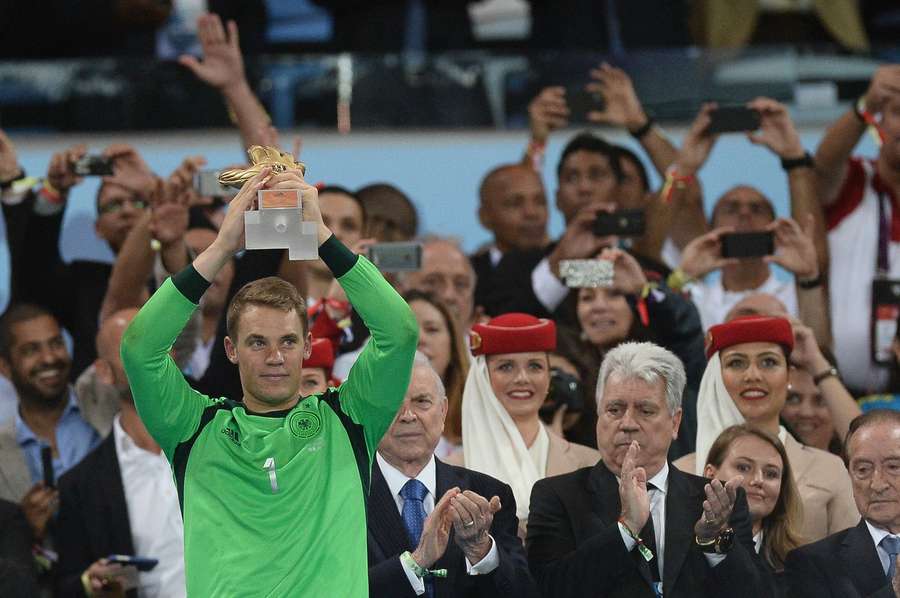 Manuel Neuer won het WK met Duitsland in 2014