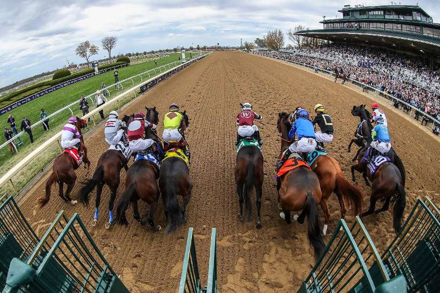 The start of the Breeders' Cup Dirt Mile at Keeneland Race Course in Lexington, Kentucky