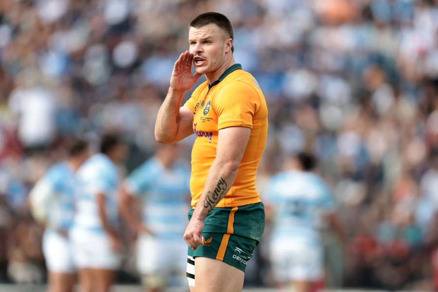 Isaac Henry on field for the Wallabies against Argentina in August.