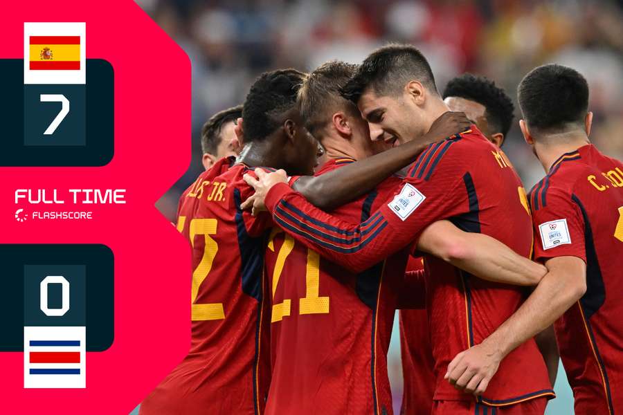 Spania - Costa Rica 7-0. Cea mai categorică victorie de la Cupa Mondială
