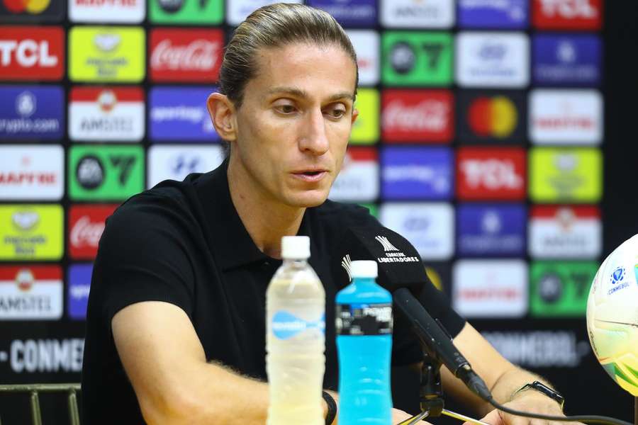 Filipe na coletiva depois de seu 1º jogo como técnico em uma Libertadores