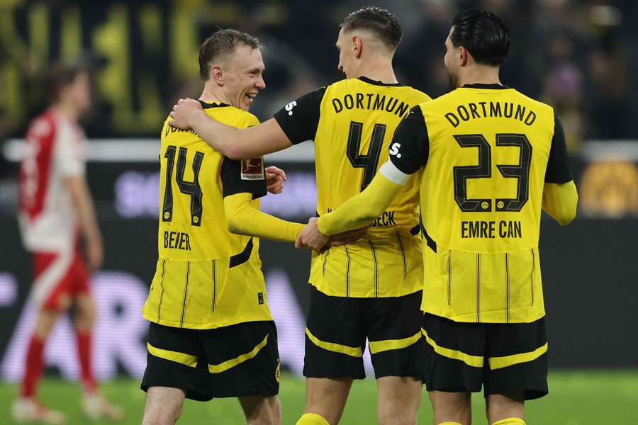 Maximilian Beier (l.) sorgte gegen Union für den Schlusspunkt