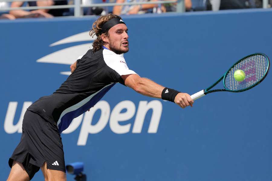 Tsitsipas in action at US Open