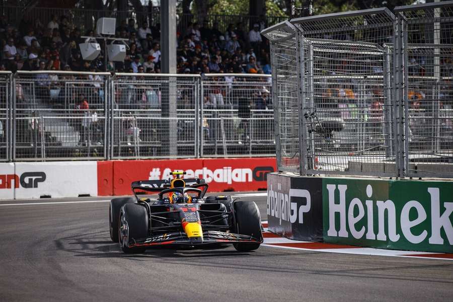 Perez leads Red Bull 1-2 on streets of Baku