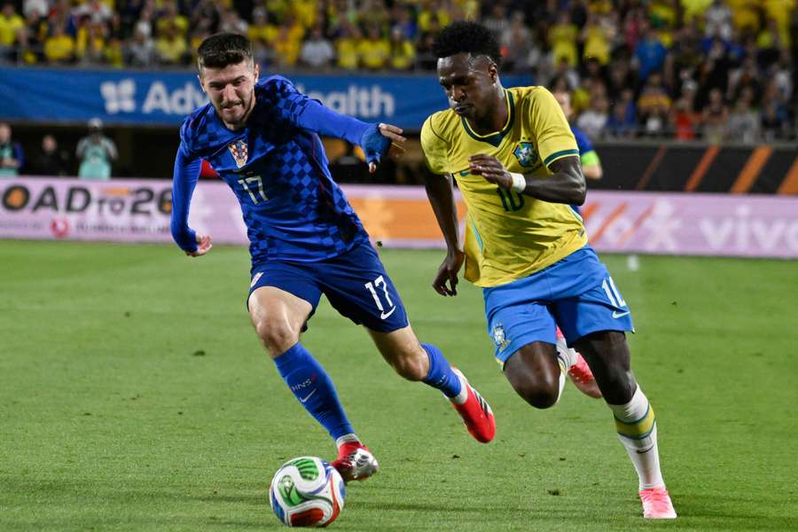 Brazil and Croatia in action during a friendly.