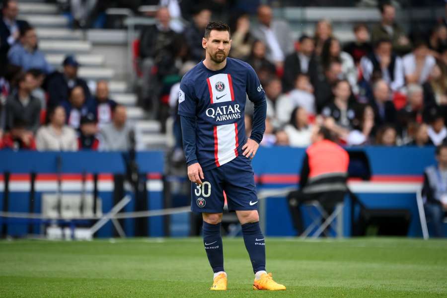 Leo Messi, pendant la rencontre face à Lorient. 