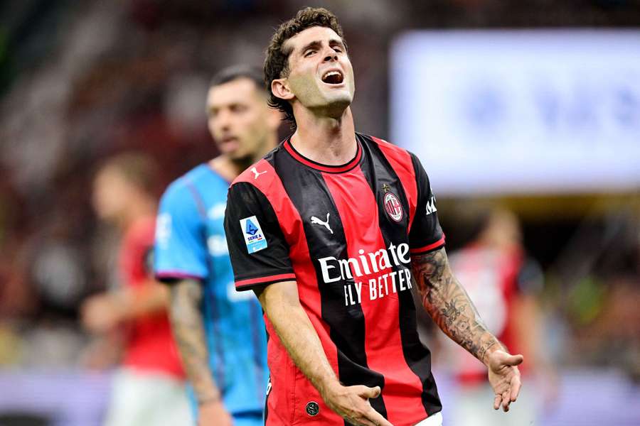AC Milan's Christian Pulisic reacts during the match