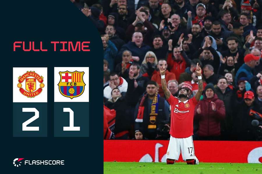 Man Utd beat Barcelona 2-1 and 4-3 on aggregate