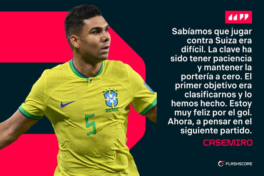 Casemiro, el mejor jugador del Brasil-Suiza