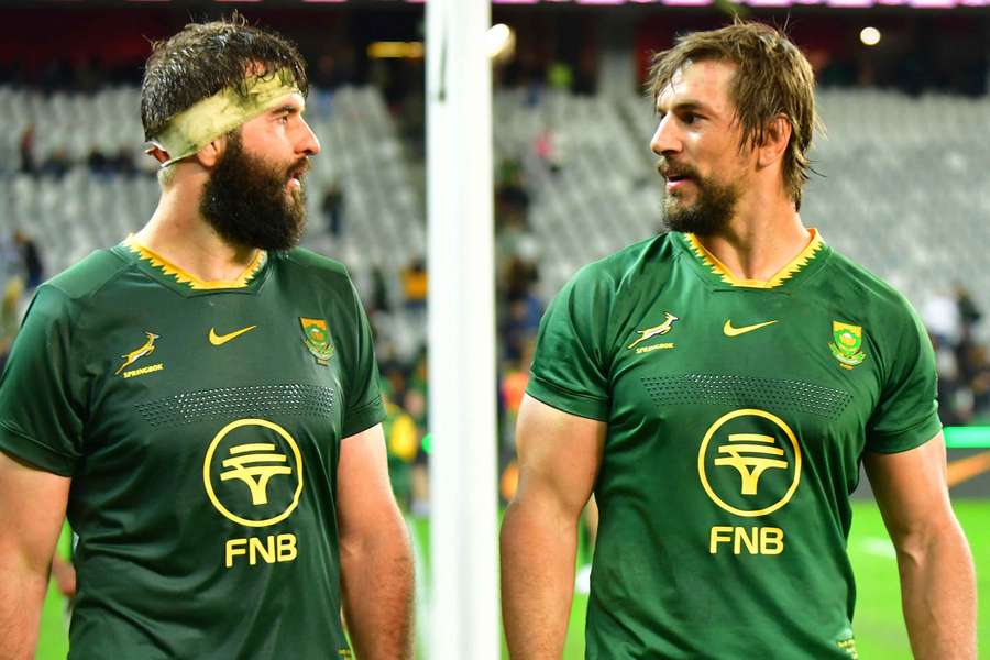 Locks Lood de Jager (left) and Eben Etzebeth are two of the Springboks' 'enforcers' in the forward pack. 