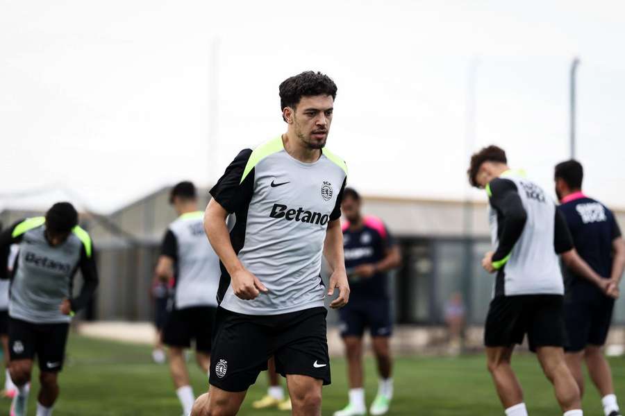 Pedro Gonçalves no treino do Sporting