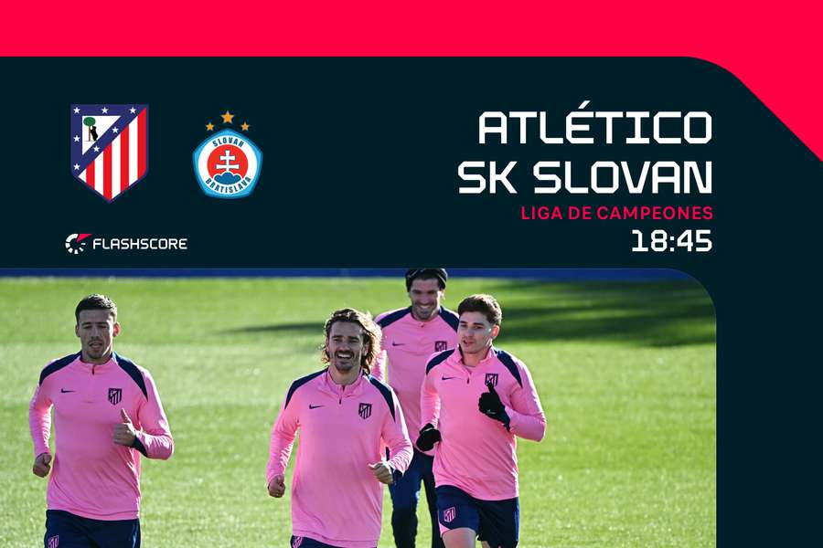 El Atlético de Madrid se enfrenta al Slovan de Bratislava.