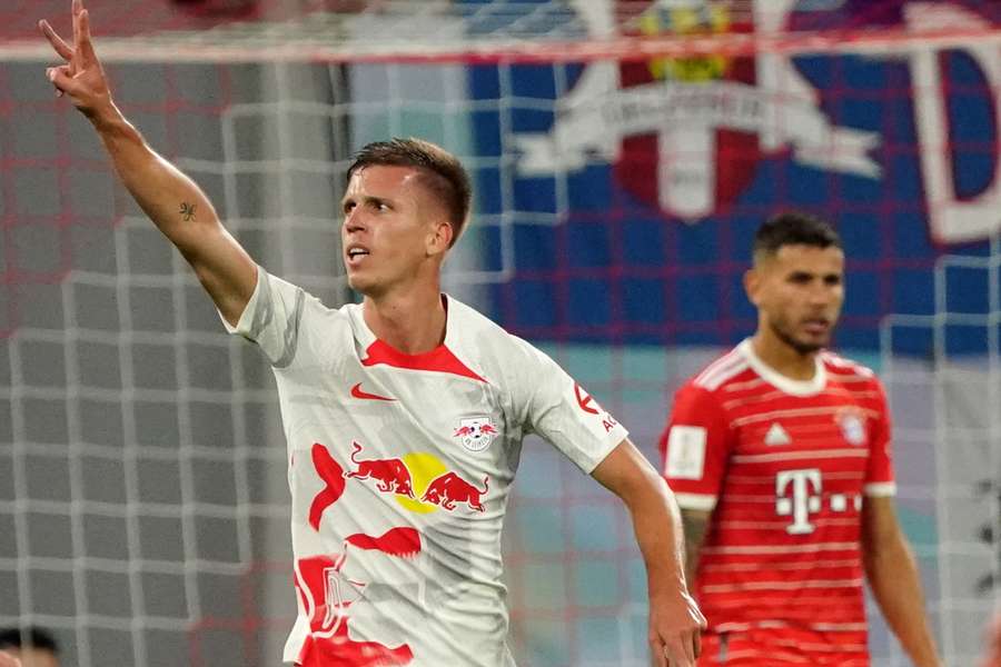 Dani Olmo in het shirt van Leipzig