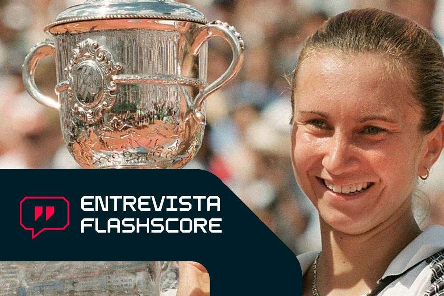 Iva Majoli celebra su victoria en un Grand Slam