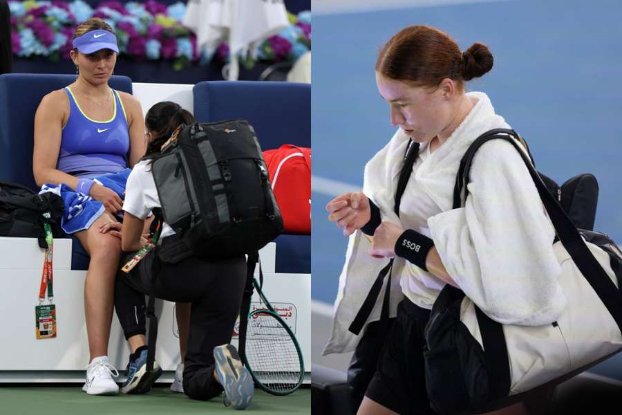 Paula Badosa și Ella Seidel, două dintre sportivele care au părăsit competiția de la Dubai din pricina accidentărilor
