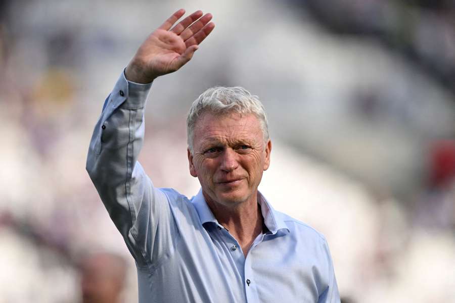 David Moyes waves to the West Ham fans after his final home game last weekend