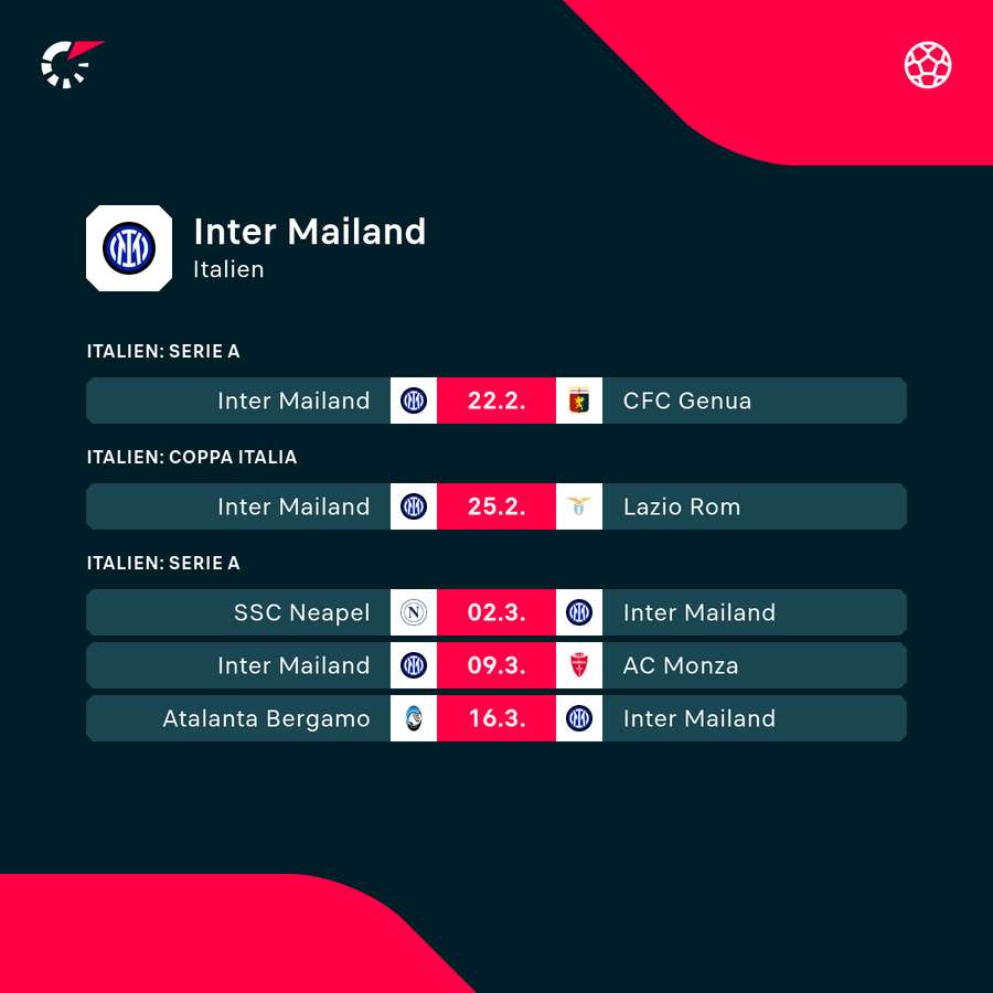 Inter Mailand: Die kommenden Aufgaben Inter Mailand: Die kommenden Aufgaben