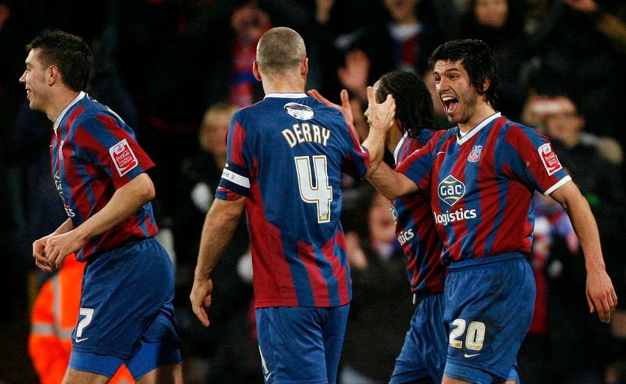 Danny Butterfield celebrates a goal