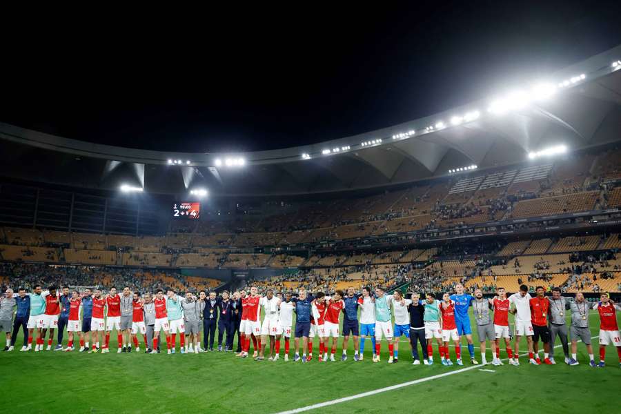 SC Braga celebrou apuramento em Sevilha