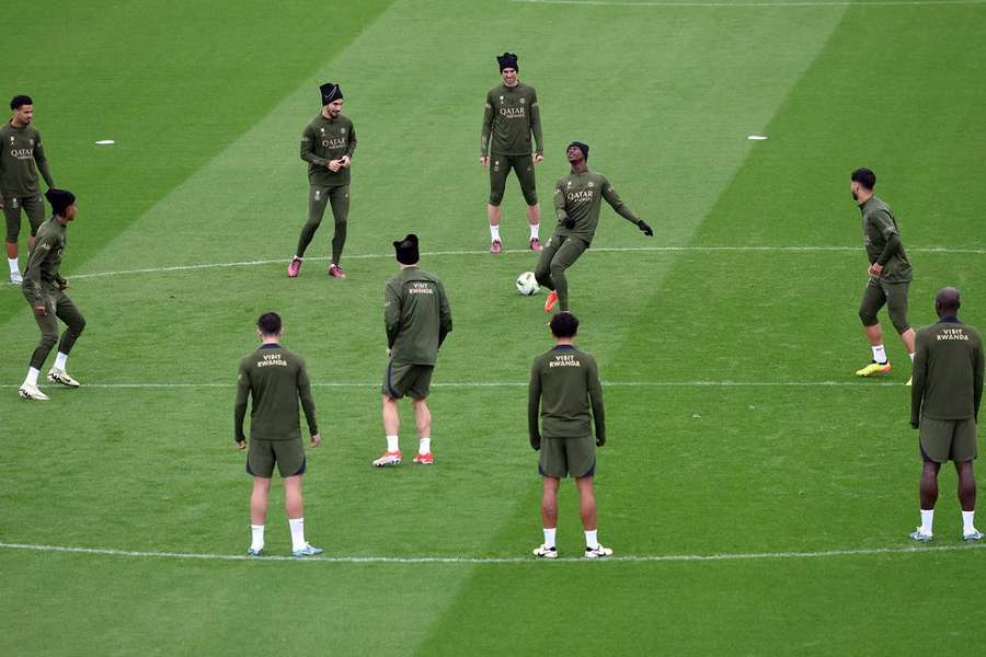 Les joueurs du PSG à l'entraînement ce mardi. 