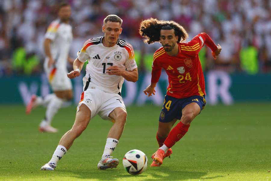 Marc Cururella in action against Germany at Euro 2024