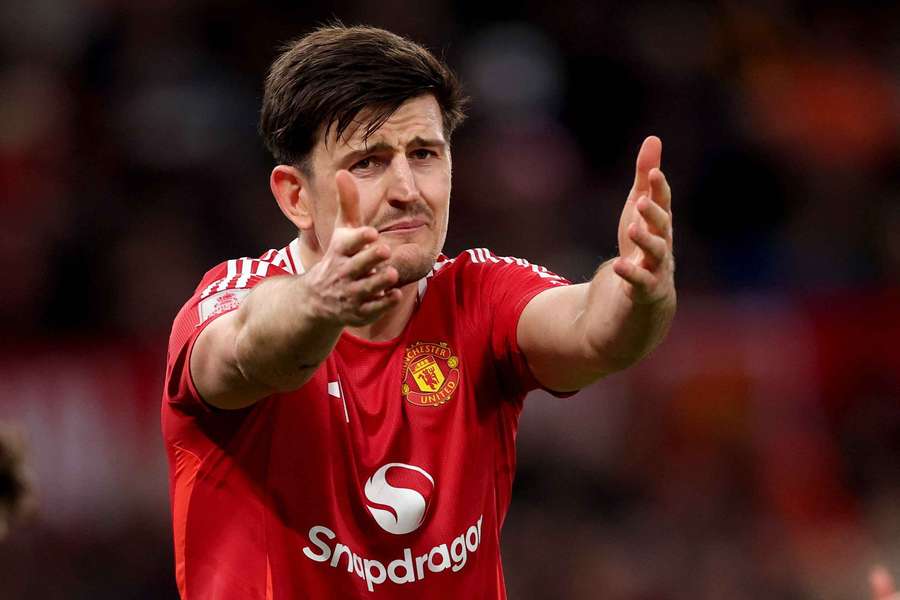 Harry Maguire during the Emirates FA Cup Fifth Round match between Manchester United and Fulham