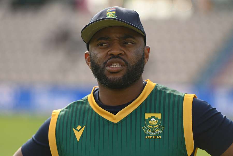 Bavuma at the toss of the third ODI against England earlier this month.