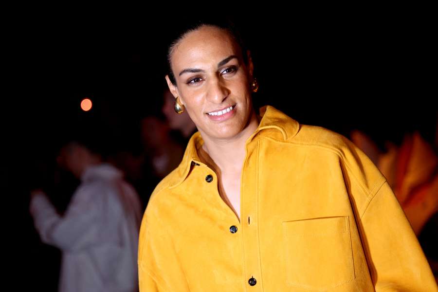 Imane Khelif attends the Bottega Veneta fashion show in Milan